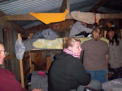 Setting up the bunk house.